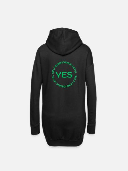 SELF CONFIDENCE LEVEL YES grün - Hoodie-Kleid - Schwarz