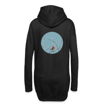Oiseau d’hiver - Sweat-shirt à capuche long Femme - noir - Dos