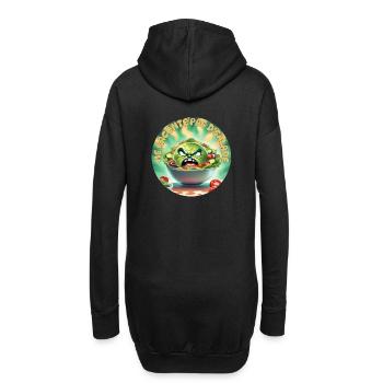 Sag mir, kein Salat - Hoodie-Kleid - Schwarz - Hinten
