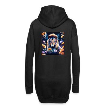 La beauté d'un lion dans son environnement - Sweat-shirt à capuche long Femme - noir - Dos