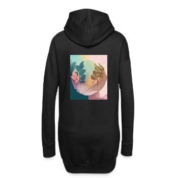 Pastellzauber: Surreale Botanik - Hoodie-Kleid - Schwarz - Hinten