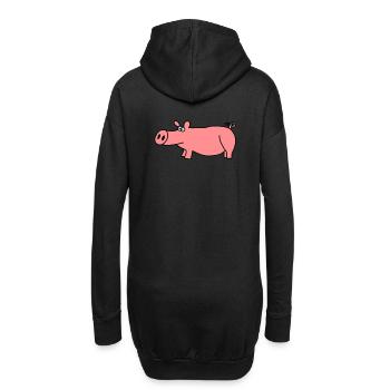 Cochon - Sweat-shirt à capuche long Femme - noir - Dos
