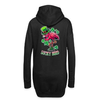 Oiseau chanceux – Flamant rose de la Saint-Patrick - Sweat-shirt à capuche long Femme - noir - Dos