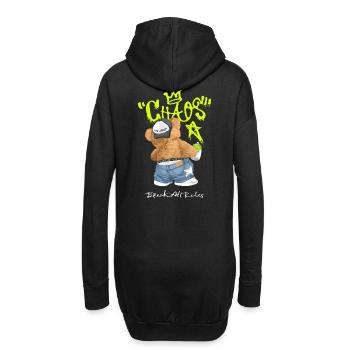 Chaos Bär Graffiti Break All Rules - Hoodie-Kleid - Schwarz - Hinten