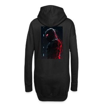 Neon Cyber Future Warrior #7 - Hoodie-Kleid - Schwarz - Hinten