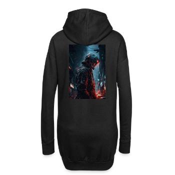 Neon Cyber Future Warrior #4 - Hoodie-Kleid - Schwarz - Hinten