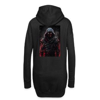 Neon Cyber Ninja Warrior #3 - Hoodie-Kleid - Schwarz - Hinten