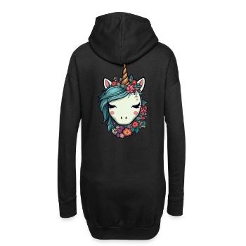 Licorne mignonne - Sweat-shirt à capuche long Femme - noir - Dos