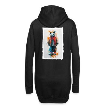 Panda coloré - Sweat-shirt à capuche long Femme - noir - Dos