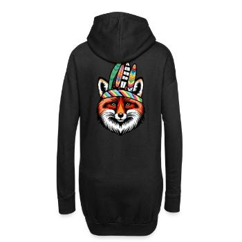 Schamanen Fuchs Füchse spirituell - Hoodie-Kleid - Schwarz - Hinten