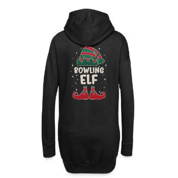 Bowling Elf Familien Partner Weihnachtsgeschenk - Hoodie-Kleid - Schwarz - Hinten