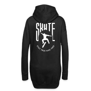 Skater Silhouette Restez libre de rider - Sweat-shirt à capuche long Femme - noir - Dos