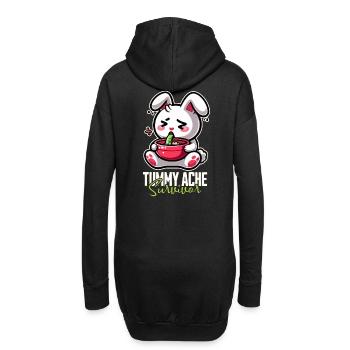 Tummy Ache Survivor – Lustiges Hasen-Design - Hoodie-Kleid - Schwarz - Hinten