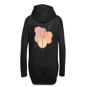Amateur de vins mousseux, Aura pétillante - Sweat-shirt à capuche long Femme - noir - Dos
