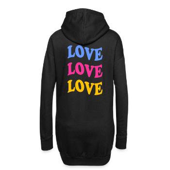 Love Love Love - Hoodie-Kleid - Schwarz - Hinten