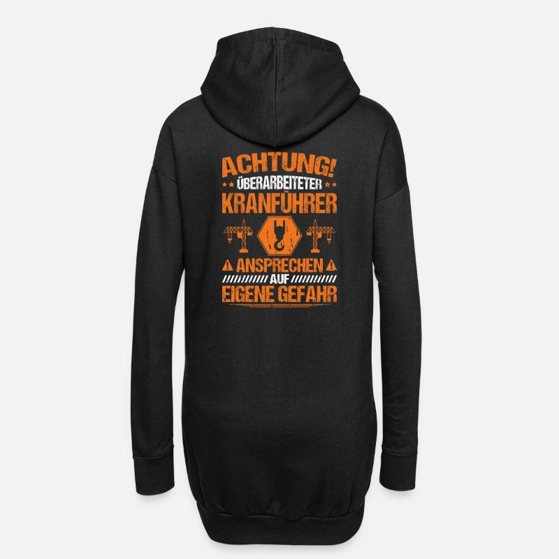 Kranführer Kranfahrer Kran - Hoodie-Kleid - Schwarz