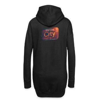 Style néon rétro de la ville pour une touche urbaine - Sweat-shirt à capuche long Femme - noir - Dos