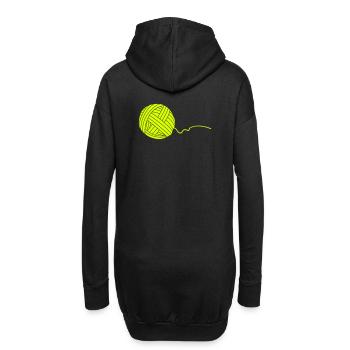 Wolle Wollenkneuel weiss (Vektorobjekt) - Hoodie-Kleid - Schwarz - Hinten