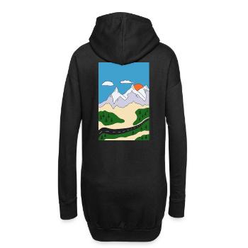 Coucher de soleil dans un paysage montagneux - Sweat-shirt à capuche long Femme - noir - Dos