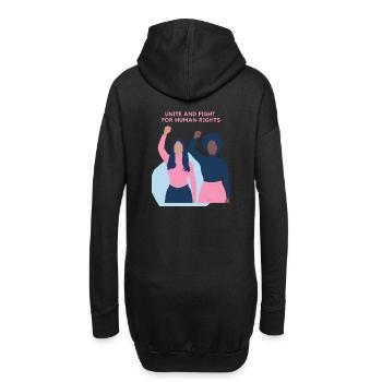 Frauenrechte - Hoodie-Kleid - Schwarz - Hinten