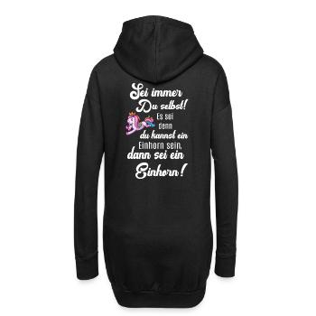 Einhorn lustig Einhörner Fun Sprüche Sei du selbst - Hoodie-Kleid - Schwarz - Hinten
