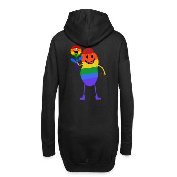 Erdnuss Gay Liebe Anders Partnerschaft LGBT Paar - Hoodie-Kleid - Schwarz - Hinten