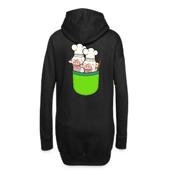 Sac Cochons Cuisiniers Cuire Porcelets - Sweat-shirt à capuche long Femme - noir - Dos