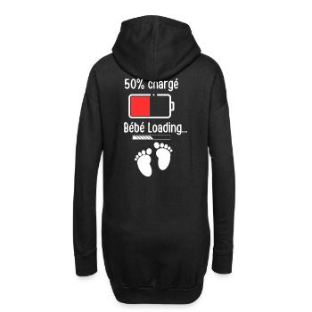 Baby-Ladeakku 50% - Hoodie-Kleid - Schwarz - Hinten