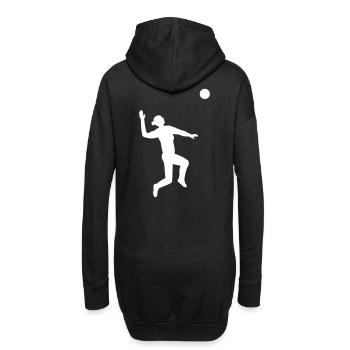 Dynamischer Aufschlag im Volleyball - Hoodie-Kleid - Schwarz - Hinten