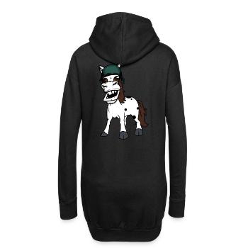 Drôle Cheval Gaulois Armée Cheval Casque De Sécurité Soldat - Sweat-shirt à capuche long Femme - noir - Dos