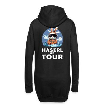 Skitour Hase Skitouren Haserl on tour - Hoodie-Kleid - Schwarz - Hinten