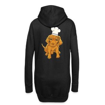 Chien toque de chef - Sweat-shirt à capuche long Femme - noir - Dos
