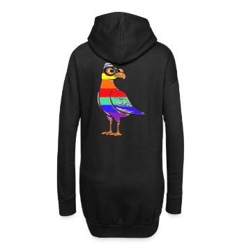 LGBT Regenbogen Möwe Möwen maritim - Hoodie-Kleid - Schwarz - Hinten