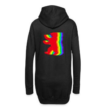 Berliner Regenbogen Bären - Hoodie-Kleid - Schwarz - Hinten