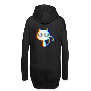 EDM Cat Rave style Glitch - Sweat-shirt à capuche long Femme - noir - Dos