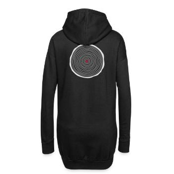 Holz Holzscheibe Astscheibe Herz Holz Liebe - Hoodie-Kleid - Schwarz - Hinten