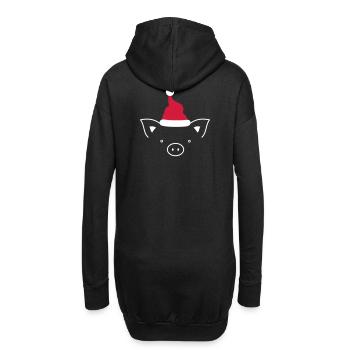 Schwein Sau Nikolaus Weihnachten lustig witzig - Hoodie-Kleid - Schwarz - Hinten