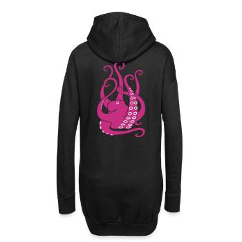 oktopus octopus krake tintenfisch squid tauchen - Hoodie-Kleid - Schwarz - Hinten