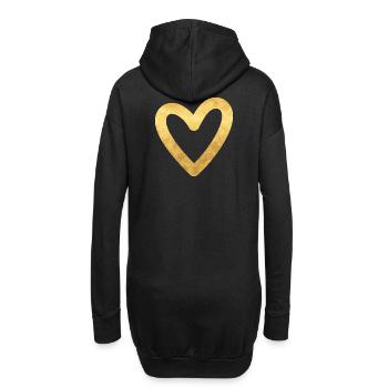 Herz gold I Symbol Liebe Geschenk - Hoodie-Kleid - Schwarz - Hinten