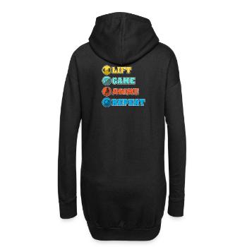 Anime - Hoodie-Kleid - Schwarz - Hinten