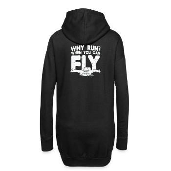 Schwimmen Schwimmer Geschenk - Hoodie-Kleid - Schwarz - Hinten