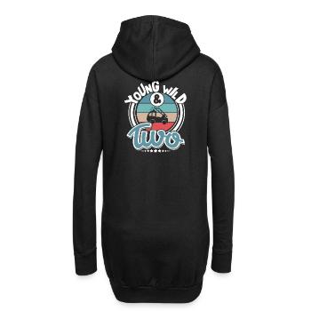 Feuerwehr Kinder 2 Jahre Feuerwehrauto - Hoodie-Kleid - Schwarz - Hinten