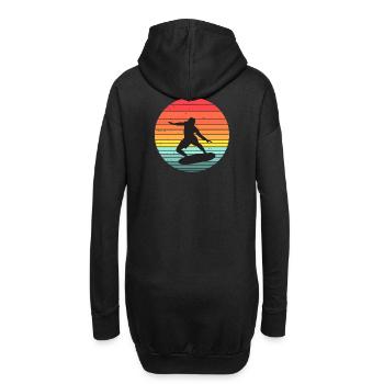 Surfen, Surfen, Surfen - Hoodie-Kleid - Schwarz - Hinten