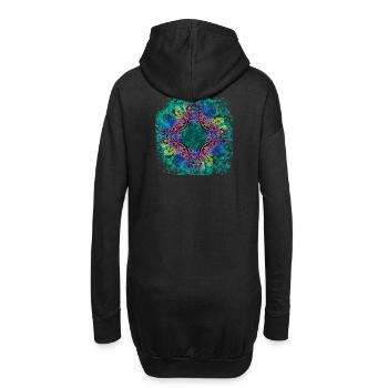 Mandala moderne 1 - Sweat-shirt à capuche long Femme - noir - Dos