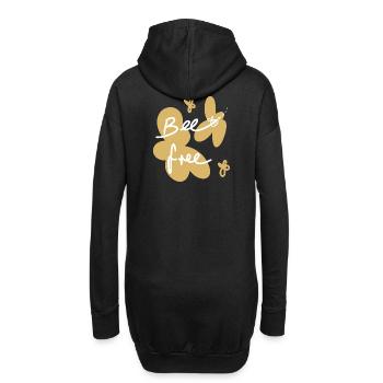 Bee free , Sei frei Biene - Hoodie-Kleid - Schwarz - Hinten