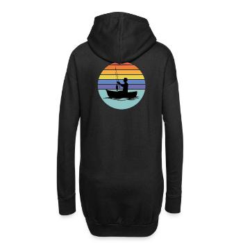 pêche, pêcheur, canne à pêche - Sweat-shirt à capuche long Femme - noir - Dos