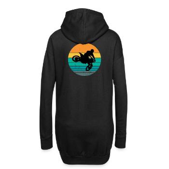 Motorrad, Motorradfan, Biker - Hoodie-Kleid - Schwarz - Hinten