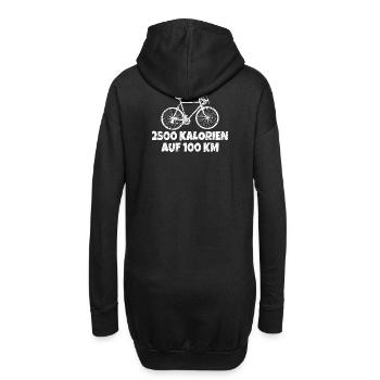 2500 Kalorien auf 100 km Rennrad (Vintage Weiß) - Hoodie-Kleid - Schwarz - Hinten