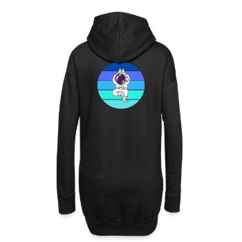 astronaute, flying fusée espace - Sweat-shirt à capuche long Femme - noir - Dos