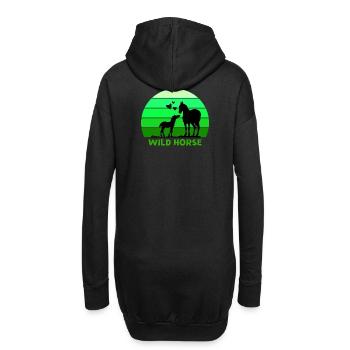 cheval, cheval sauvage, passionné de chevaux - Sweat-shirt à capuche long Femme - noir - Dos